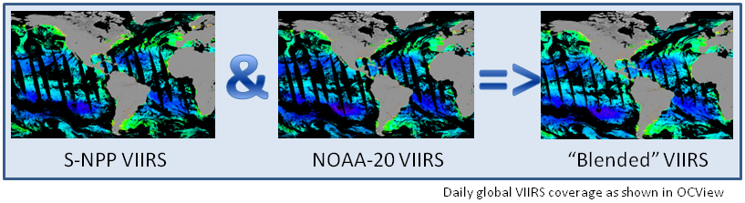 Image illustrating the enhanced coverage by combining observations from S-NPP and NOAA-20 VIIRS instruments