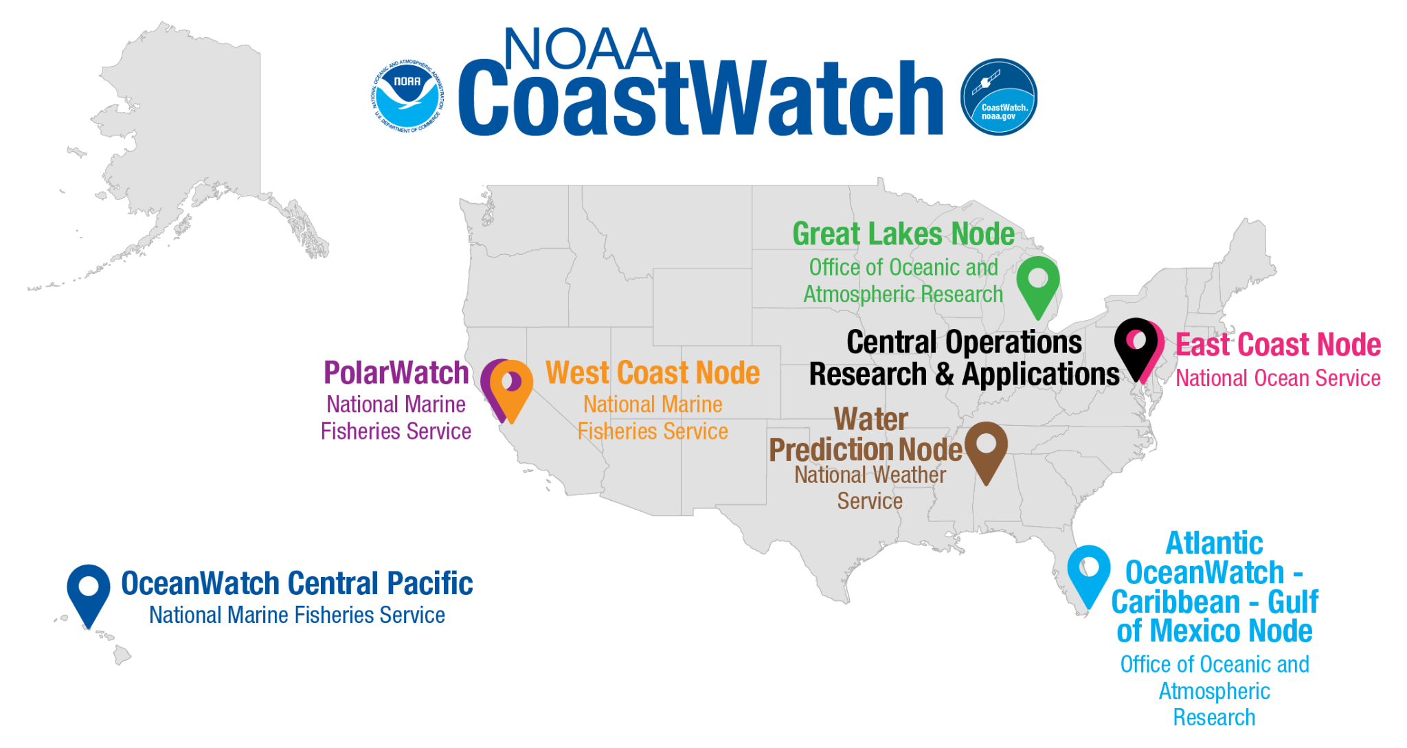 CoastWatch Node Map