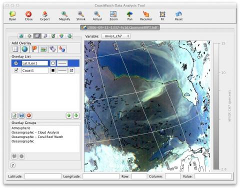 Screenshot of CoastWatch Utilities Software 