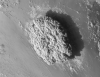 Satellite photo of the mushroom cloud produced by the Tonga Eruption