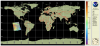 Global map projection displaying a granule of SST data