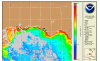 Map projection displaying brevis bacteria concentrations over the Gulf of Mexico