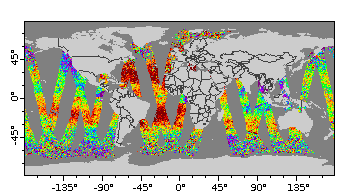 SMAP daily sea surface salinity map